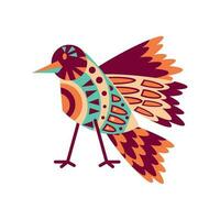 bird folk style icon white background vector