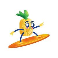kawaii pineapple healthy food icon vector