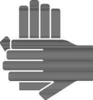 Glyph Style Hand Together Icon. vector