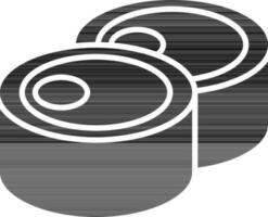 Sushi Icon In black and white Color. vector