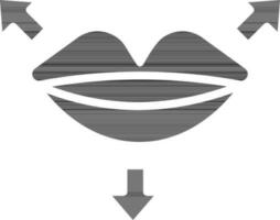 ilustración de labio levantamiento icono en glifo estilo. vector