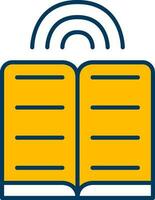 Wifi Connect Book Icon In Yellow Color. vector