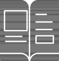 Open Book Icon In black and white Color. vector