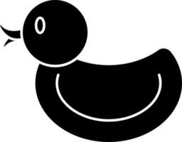 Duck Toy Icon In Glyph Style. vector