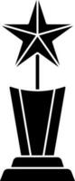 Star Trophy Icon In black and white Color. vector
