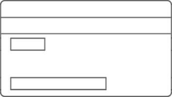 Payment Card Icon In Black Line Art. vector