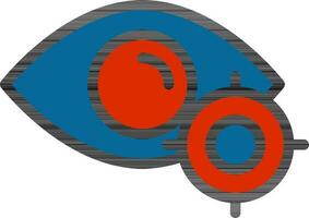 Eye Focus Or Target Icon In Blue And Red Color. vector