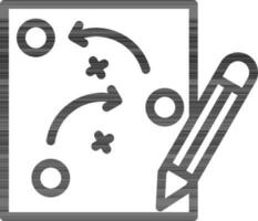 Edit Tactics Icon In Black Line Art. vector