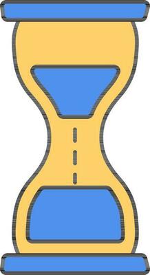 Hourglass Icon In Blue And Yellow Color.