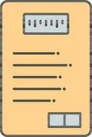 Paper Document OR Invoice Icon In Yellow And Gray Color. vector