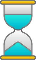 Yellow And Blue Hourglass Icon In Flat Style. vector