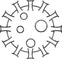 Flat Style Virus Icon In Black Line Art. vector