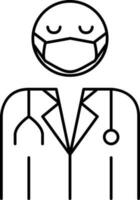 Doctor Icon In Black Outline. vector