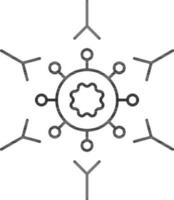 Virus Replicate Icon In Black Line Art. vector