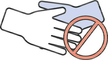 Handshake Ban Icon In Blue And Red Color. vector