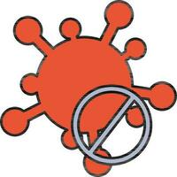 Stop Coronavirus Icon In Red And Blue Color. vector