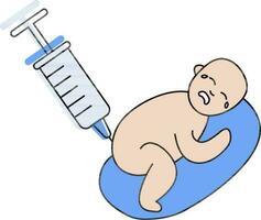 Flat Style Injection In Kid Icon. vector