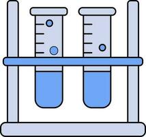 Sample In Test Tube Icon In Blue Color. vector