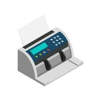 3D illustration of money counting machine on white background. vector