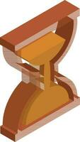 3D hourglass icon in brown color. vector