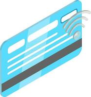 Flat illustration of credit card connected with wifi isometric element. vector