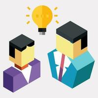 Vector illustration of brainstorming isometric element.