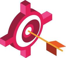 Target with arrow and bullseye isometric element. vector