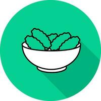 Bowl Of Dried Dates Icon On Green Background. vector