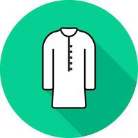 Kurta Icon On Green Background. vector
