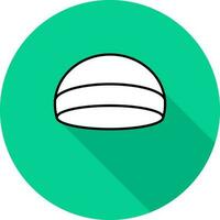 Muslim Cap Icon On Green Background. vector