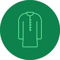 Kurta Icon On Green Background. vector