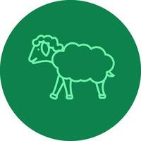 Green Sheep Icon in Flat Style. vector