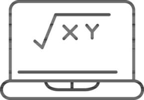 Linear Style Math Formula In Laptop Icon vector