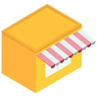 3D Illustration Of Shop Element In Yellow Color. vector