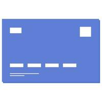 Blue And White Color Payment Card In Flat Style. vector