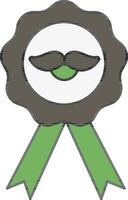 Best Father Or Badge Icon In Green And Gray Color. vector