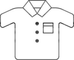 Men Shirt Icon In Black Outline. vector