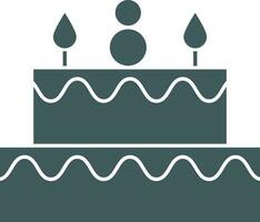 Eight Number Candle At Decorative Cake Icon in Flat Style. vector