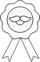 Best Father Or Badge Icon In Line Art. vector