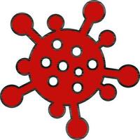 Red Virus Icon Or Symbol In Flat Style. vector