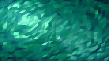 Abstract green ooped seamless low poly triangular mesh background, 4k video, 60 fps video