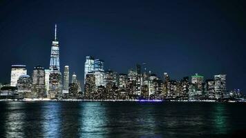 lapso de tiempo de Manhattan a noche. nuevo York ciudad, unido estados de America. video