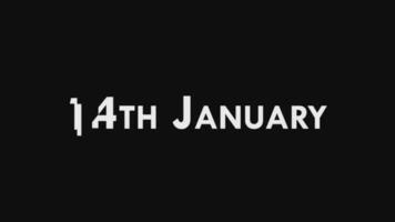 Fourteenth, 14th January Text Cool and Modern Animation Intro Outro, Colorful Month Date Day Name, Schedule, History video