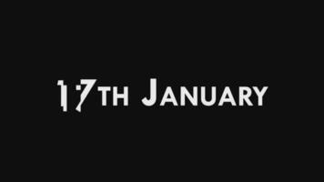 Seventeenth, 17th January Text Cool and Modern Animation Intro Outro, Colorful Month Date Day Name, Schedule, History video