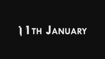 Eleventh, 11th January Text Cool and Modern Animation Intro Outro, Colorful Month Date Day Name, Schedule, History video