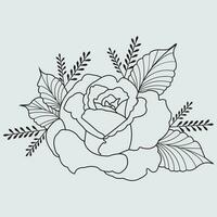 Abstract vector flowers coloring page