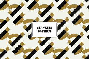 Abstract geometric pattern with lines, rhombuses A seamless vector background. white, black and gold texture