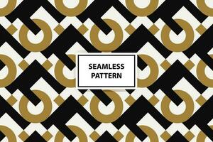 Abstract geometric pattern with lines, rhombuses A seamless vector background. white, black and gold texture