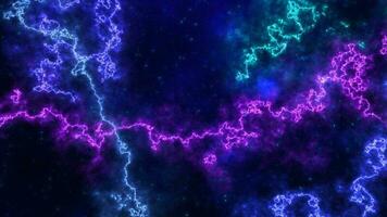 Abstract futuristic background with blue and purple multi-colored energy magic lines and waves of cosmic patterns video