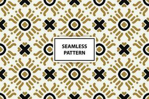 Geometric of black, gold and white pattern. Seamless vector background. Simple graphic.